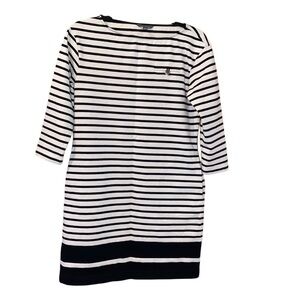 Bean Signature Striped Black and White Dress Size 6